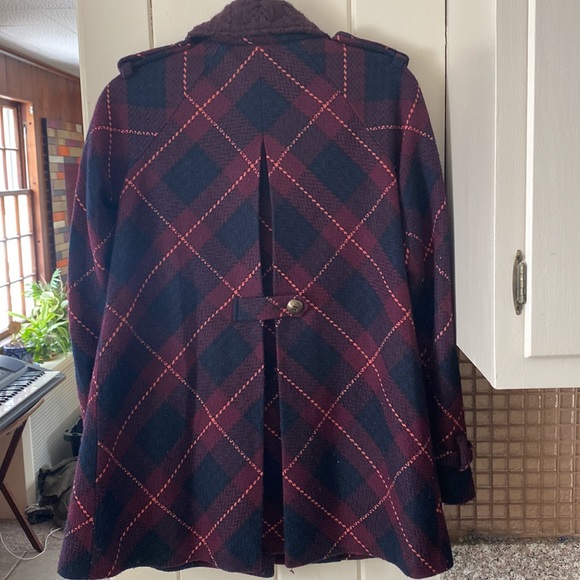 Gorgeous Free People woolen plaid pea coat - Picture 2 of 8
